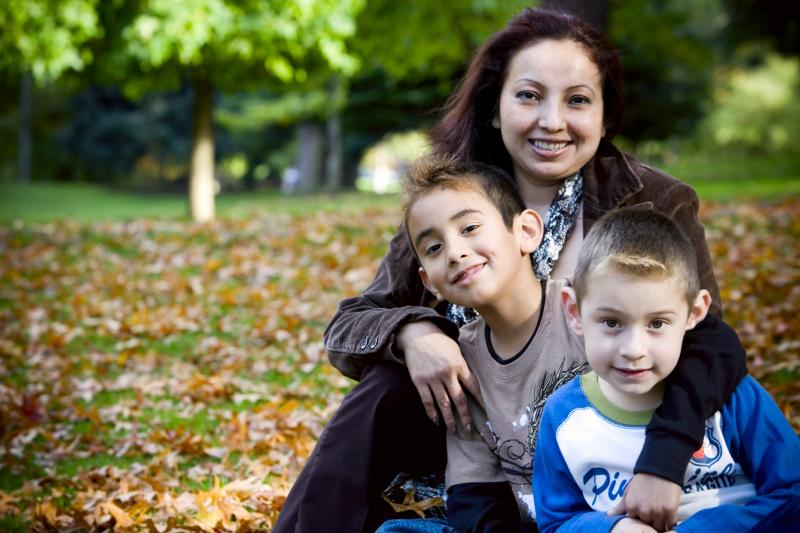 Mother with children